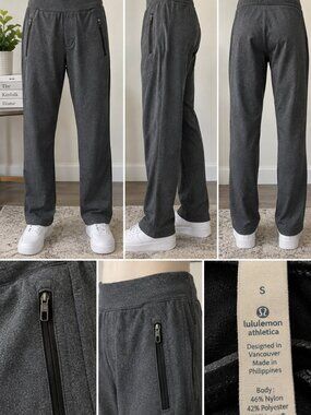 Lululemon Discipline Pants Men’s Small Heathered Charcoal Gray Zip Pocket